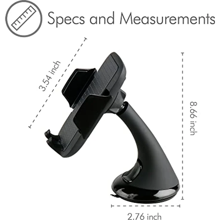 Desire2 Handyhalterung Auto, Universelle KFZ Saugnapf Halterung mit Schnellverschluss, 360° drehbar, kompatibel mit Samsung, iPhone, Huawei – Schwarz – Bild 2
