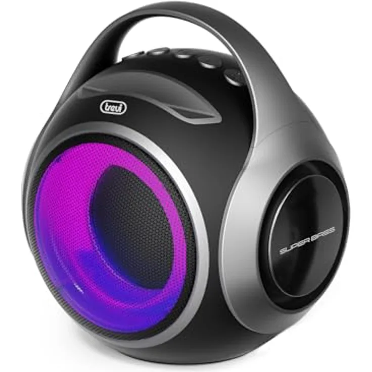 Trevi XR 8A 202, Tragbarer Bluetooth-Lautsprecher 20 W mit TWS-Funktion, USB und Micro SD, Wasserfest, Schwarz