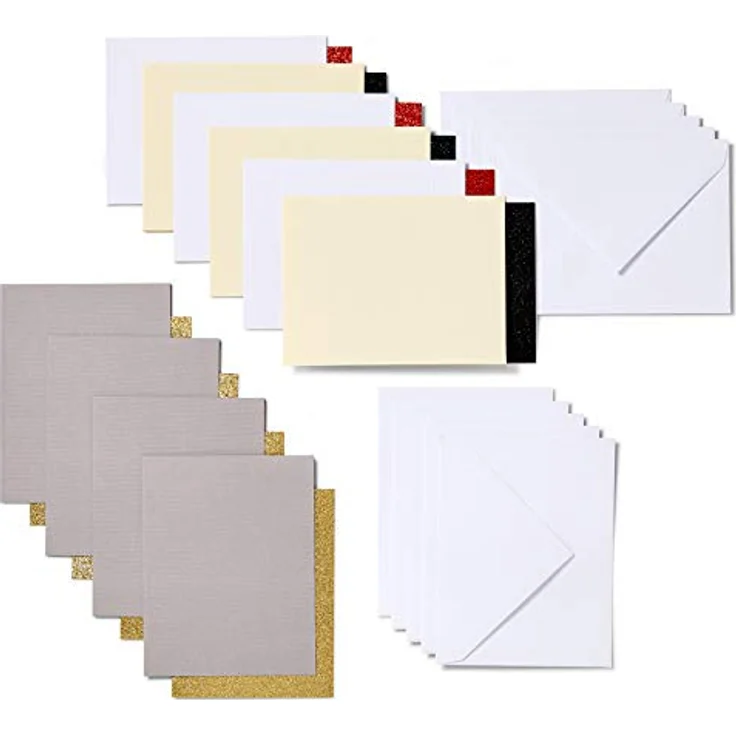 Cricut Glitzer & Glam Kartenset, A2-Format mit Einsteckkarten in Taupe, Creme und Weiß, für Cricut Joy – Bild 2
