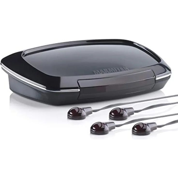 Marmitek Invisible Control Black 4 - Infrarotverlängerung - Emitter (Klebe) LEDs - 4 Geräte - Tischmodell - Bedienung Geräten in geschlossenen Schrank mit eigenen Fernbedienung, Schwarz, 08091