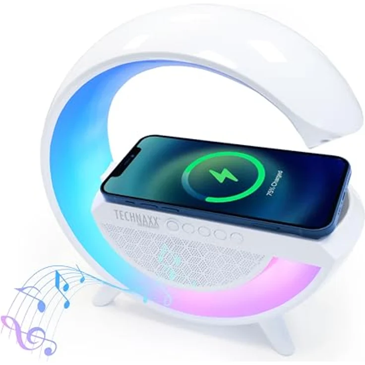Technaxx TX-264, kabelloses LED-Nachtlicht mit 10W Ladestation, 6 RGB-Modi, Bluetooth V5.3 und 2000mAh Akku – Bild 1