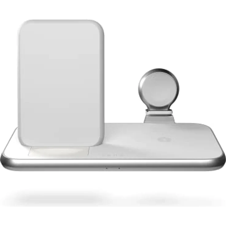 ZENS Stand+Watch 2x10W Aluminium 4in1 kabelloses Ladegerät (Apple & Samsung Fast Charging, Qi/MFi-Zertifiziert, Netzteil + Kabel inklusive) Weiß – Bild 3