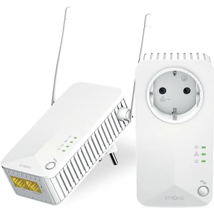 STRONG Powerline WI-FI 600 KIT | Powerline Adapter + Powerlan WLAN Adapter | WLAN Hotspot | bis zu 600 Mbit/s | Reichweite über 300 m