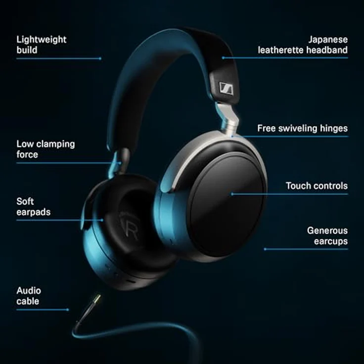 Sennheiser HDB 630 Hi-Fi-Kopfhörer mit 60h Akku, adaptivem ANC, aptX HD, Schnellladung & Bluetooth-Dongle – Bild 8