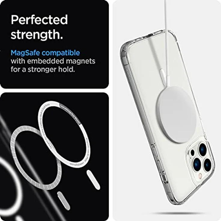 Spigen Ultra Hybrid MagFit Hülle Kompatibel mit iPhone 13 Pro Max Kompatibel mit MagSafe Magnetisch -Weiß – Bild 4