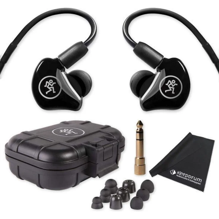 Mackie MP-220 In-Ear Kopfhörer, kabelgebunden, Schwarz mit Tuch