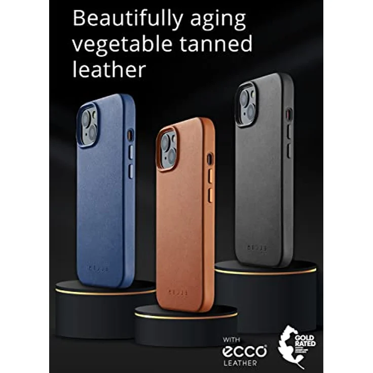 Mujjo iPhone 14 Lederhülle | MagSafe Hülle | Ledertasche für das iPhone 14 Hülle | Apple iPhone 14 Hülle | Apple iPhone 14 Hülle | Apple iPhone 14 Hülle – Bild 4