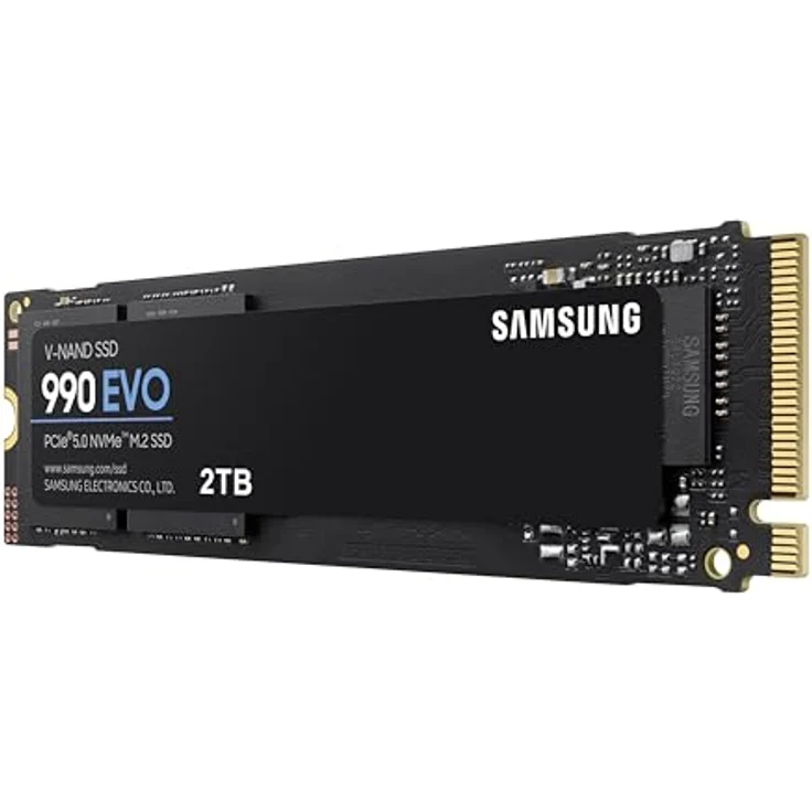 Samsung 990 EVO NVMe M.2 SSD 2 TB, PCIe 4.0 x4 / PCIe 5.0 x2, NVMe 2.0 (2280), 5.000 MB/s Lesen, 3.200 MB/s Schreiben, Interne SSD für Gaming und Grafikbearbeitung, MZ-V9E2T0BW – Bild 2