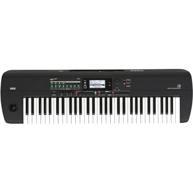 Korg i3 Black, Digital Synthesizer mit 61 anschlagsdynamischen Tasten, 790 Klangfarben und 270 Styles