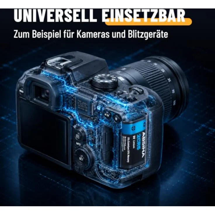 ABSINA 2x 2CR5 Batterien 6V Lithium, langlebig & temperaturfest von -40°C bis +60°, ideal für Kamera und Blitzgeräte – Bild 2