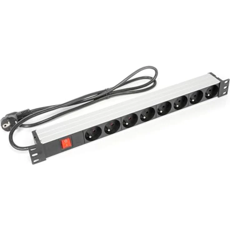 Ibiza - LC806-19" Rackmount 8-Fach Steckdosenleiste mit Hauptschalter - Aluminiumlegierung Schwarz - Französische Steckdosen – Bild 4