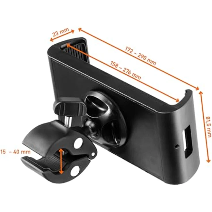 Durable Tablet Klemmhalterung Tough CLAMP XL, 360° drehbar für Tablets 7-13", für Regalböden/Stangen, schwarz – Bild 2