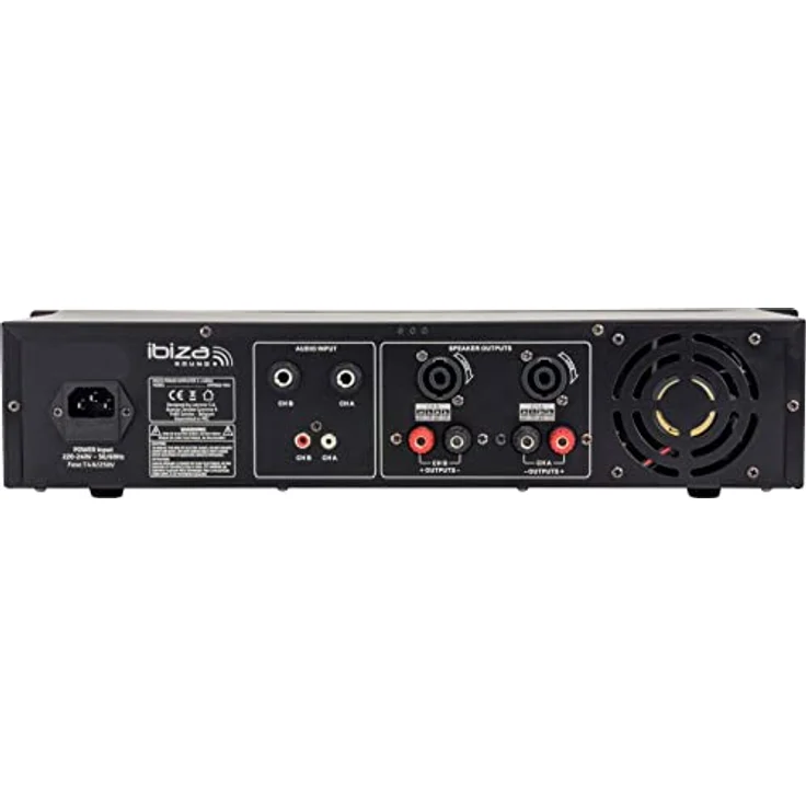 AMP1000-MKII - IBIZA - Professioneller 2x800W PA-Verstärker mit RCA/Klinkeneingängen und Speakon-/Klemmenausgängen - 19" Rack - Schwarz – Bild 3