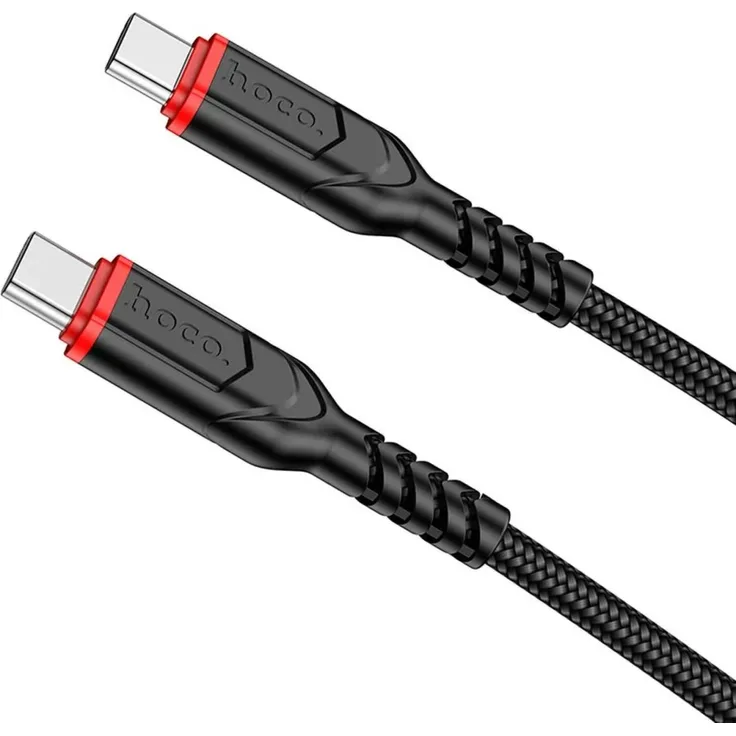 HOCO VICTORY X59 Ladekabel / Datenkabel Typ C zu Typ C, PD 60W, 2m, schwarz, Nylongeflecht, Quick Charge, Fast Charge