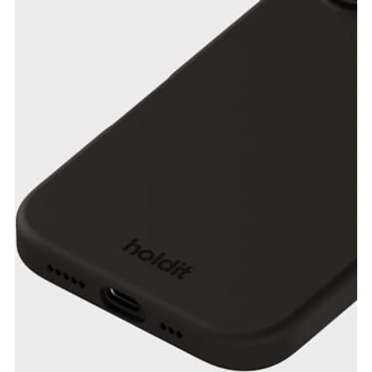 holdit Silikonhülle iPhone 16-0,8mm Ultra dünn Handyhülle - Trendy Slim Silicone case mit Voller Schutz (erhöhte Kante für Kameraschutz) - Schwarz – Bild 4
