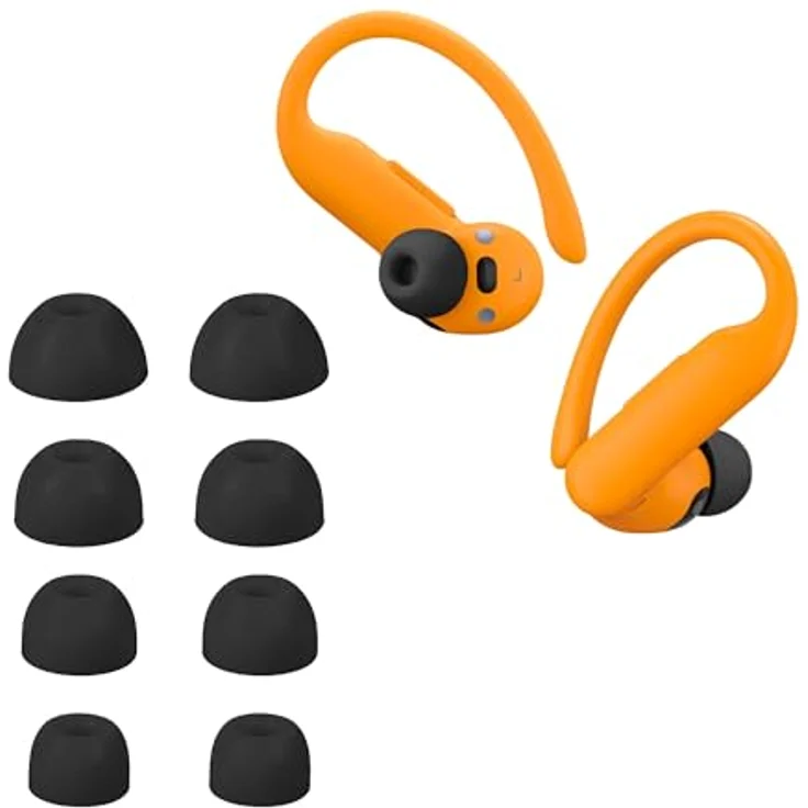 kwmobile 8X Ersatzpolster für Beats Powerbeats Pro, Silikon Ohrstöpsel in Schwarz, 4 Größen – Bild 1