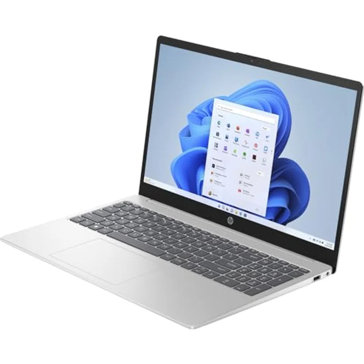 HP 15-fc0655ng Full HD Notebook, 39,6 cm (15,6 Zoll), 16 GB RAM, 1 TB SSD, AMD Ryzen 5 bis 4,3 GHz, Windows 11 Home, Silber – Bild 3