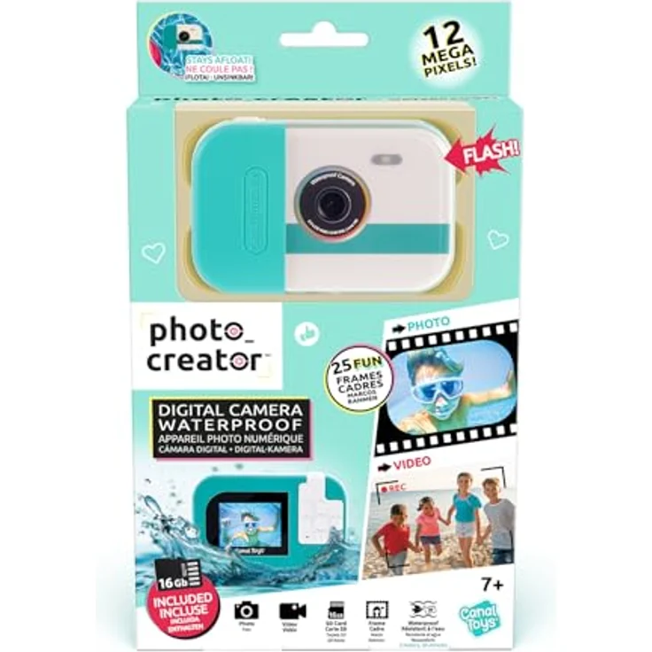 Canal Toys Photo Creator - Kinder Kamera Waterproof IP68, bis 3 m wasserdicht + schwimmfähig, 16 GB microSD, 2" LCD, Foto & Video, Selfie-Modus, USB-C - CLK079 – Bild 2