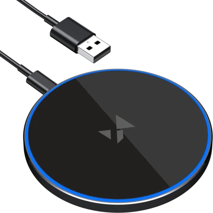 Wozinsky WLI-01Y, 15 W Qi Induktives Ladegerät mit USB-C Kabel, Schwarz, ultradünn und kompatibel mit Qi-fähigen Geräten