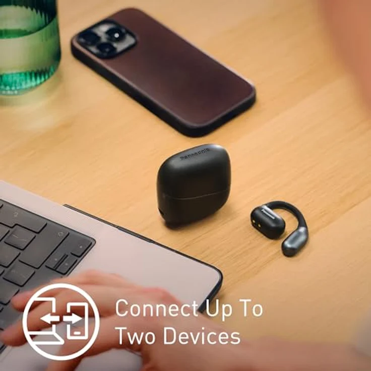 Panasonic RB-F10DE-K, Bluetooth Open Ear Kopfhörer mit ANC, 25 h Akkulaufzeit, kabellos, schwarz – Bild 4