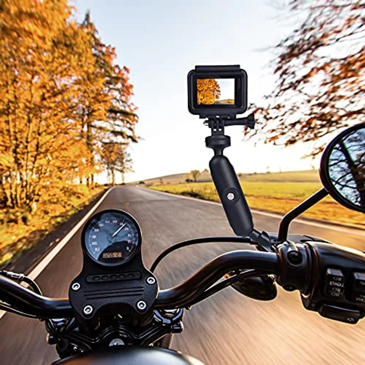 CAMOLO Motorrad Rückspiegelhalterung 360° verstellbar, Aluminium Action Kamera Halterung für GoPro Hero 6/7/8/9, AKASO und mehr, rutschfest und vibrationsbeständig – Bild 5