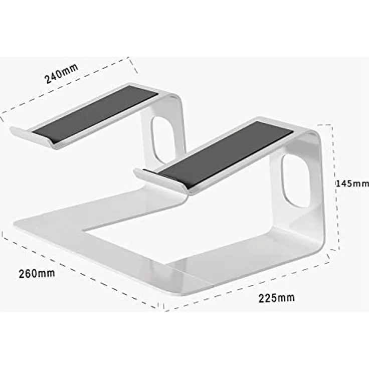honju Laptop-Ständer für ergonomisches Arbeiten [Laptop-Erhöhung für Schreibtisch, Laptop-Stand aus stabilem Aluminium, Notebook-Ständer/MacBook Stand] Silber - Preisvergleich – Bild 3