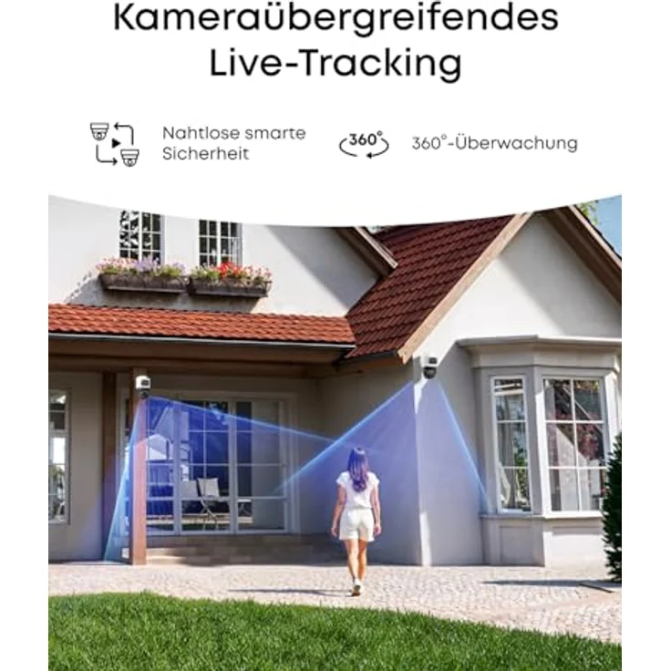 eufy PoE NVR Security System S4 Max, 4× 3-Linsen Bullet-PTZ-Kameras, 16MP, 360° PTZ, 8× Auto-Zoom, KI-Videosuche, Farbnachtsicht, 2TB HDD – Bild 5