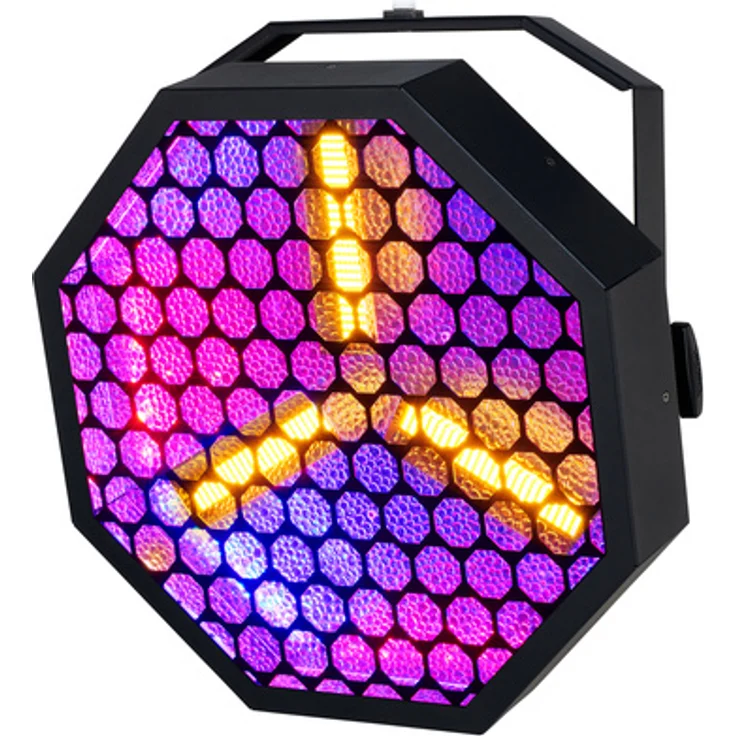 Varytec Retro Blinder OCTO 380, LED Achteck Blinder mit 3x 80W Warmweiß COB LED und 48x RGB SMD-LEDs, DMX steuerbar, Aluminiumgehäuse