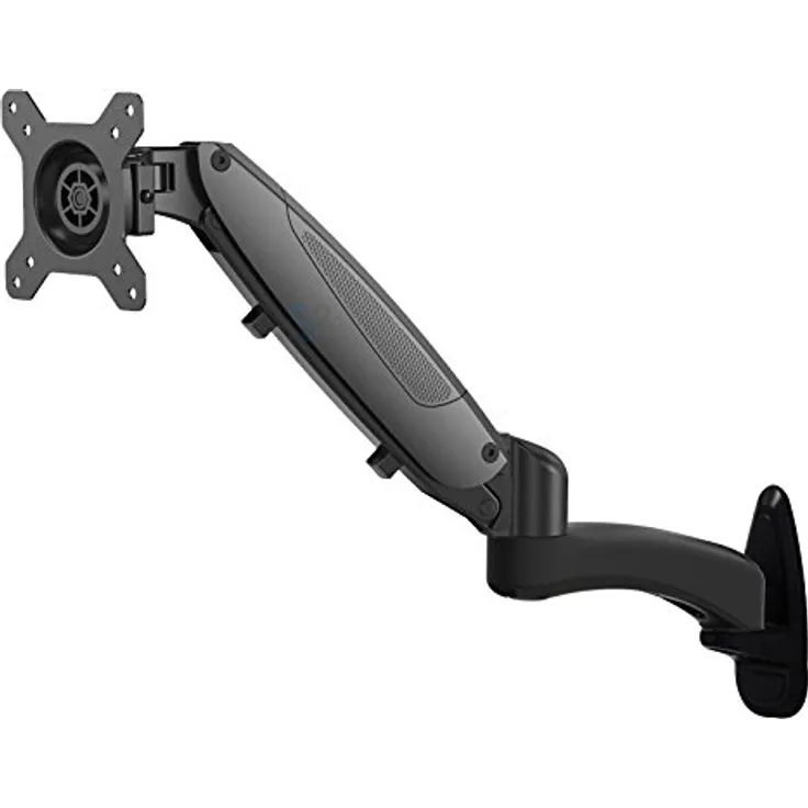 HFTEK Wand Halterung Wall Mount mit Gasdruckfeder 0 - 16 kg für Bildschirme von 15 bis 34 Zoll mit VESA 75/100, schwarz
