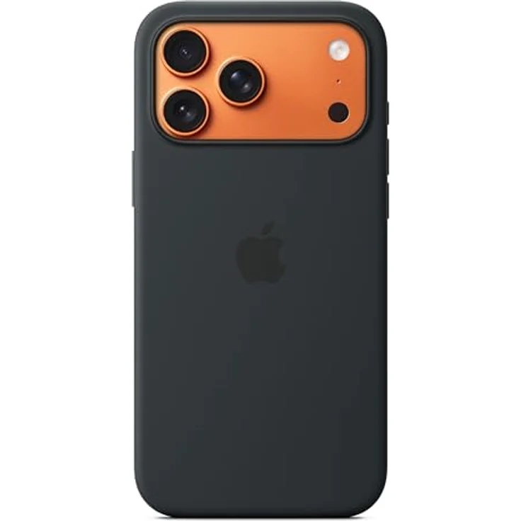 Apple iPhone 17 Pro Max Silikon Case mit MagSafe, schwarz, 45% recyceltes Silikon, Mikrofaserschutz, kabelloses Laden – Bild 1