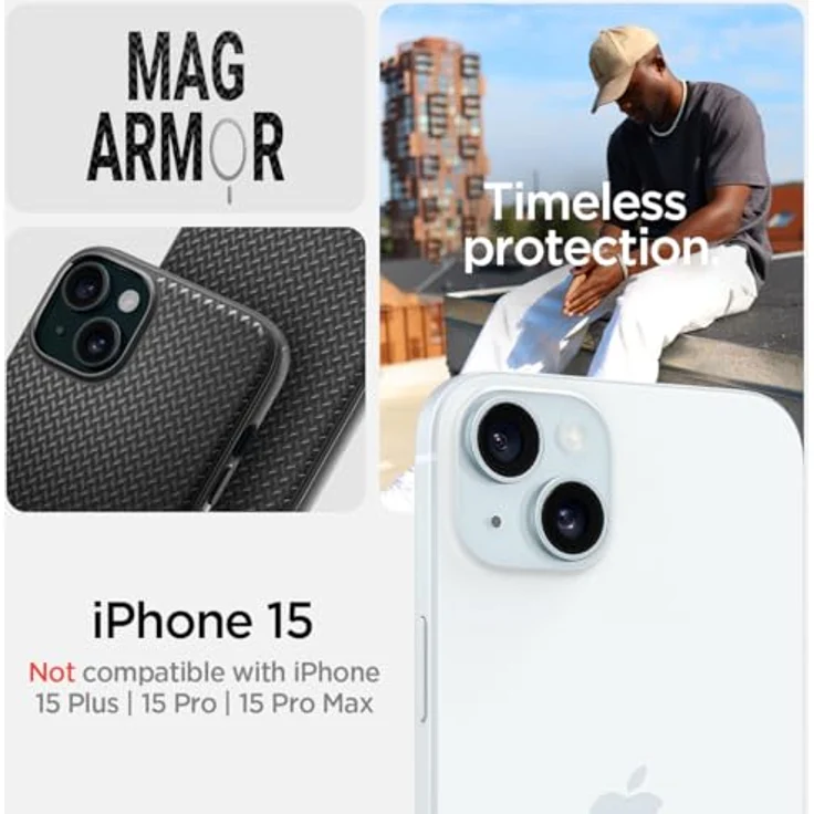 Spigen Hülle für iPhone 15 Mag Armor MagFit Kompatibel mit MagSafe -Schwarz – Bild 2