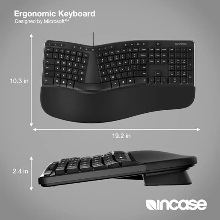 Incase Ergonomic Keyboard En-EU Layout, Kabelgebundene Tastatur in Schwarz mit QWERTY-Layout für mehrere Sprachen – Bild 3