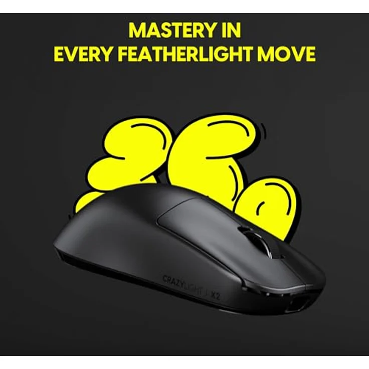 Pulsar Gaming Gears x2 Crazylight, Kabellose und Kabelgebundene Gaming-Maus mit XS-1-Sensor, 32.000 DPI, Ergonomisches Design, Schwarz – Bild 3