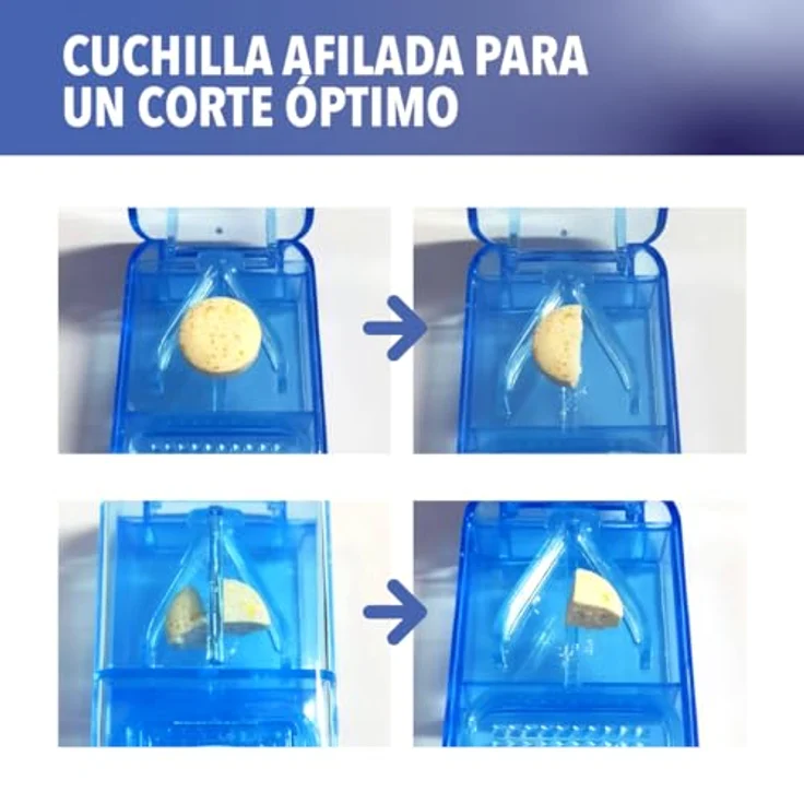 IEA Medical Tablettenzerteiler, flexibler Pillendrücker mit sicherem Schneidesystem für präzises Teilen von Tabletten, kompakt und handlich – Bild 3