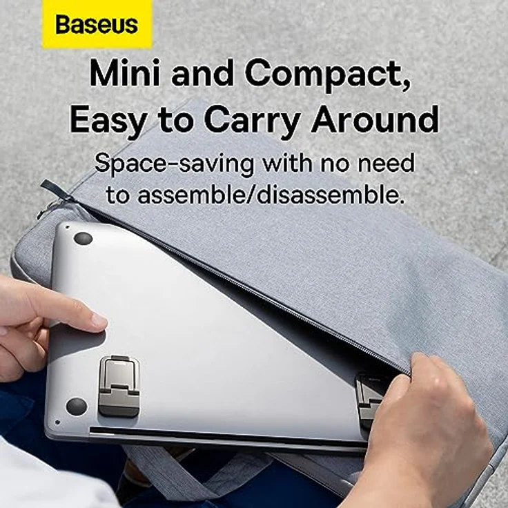 Baseus Laptop-Ständer, verstellbarer Ergonomischer Tischständer für MacBook Pro/Air, 10-17 Zoll, Grau, mit guter Wärmeableitung und tragbarem Design – Bild 3