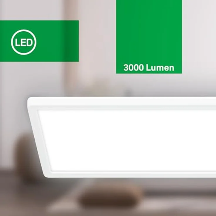BRILONER - EEK A LED Deckenlampe Effizient mit 14W bei 3000lm, ca. 50.000h Licht, flach, indirektes Licht, LED Panel, 58x20x3 cm, Weiß – Bild 5