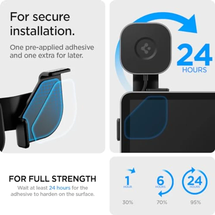 Spigen ITT90, Smartphone Halterung, OneTap Befestigung für MagSafe-iPhones, Schwarz – Bild 8