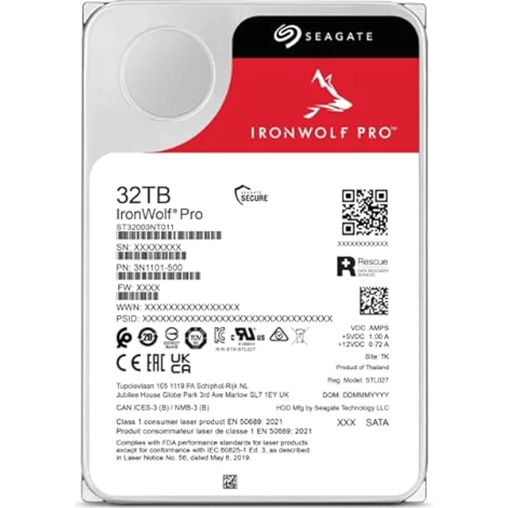 Seagate IronWolf Pro ST32000NT000, 32 TB HDD mit 7200 U/min, NAS SATA 512e, hohe Leistung für Unternehmens-NAS – Bild 3