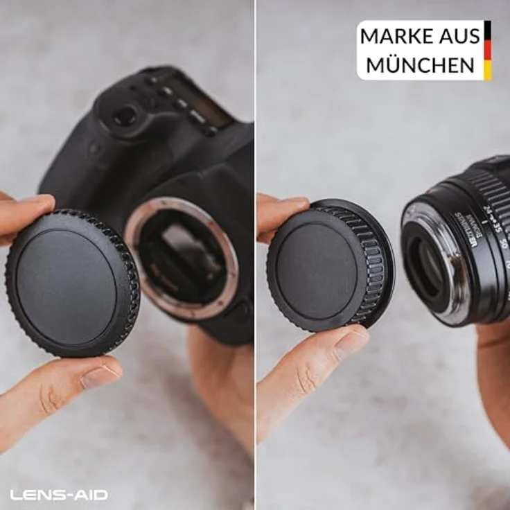 LENS-AID Lens-Aid Set Gehäusedeckel + Objektivdeckel (hinten) für Pentax K Mount, passgenau und optimaler Schutz für Kamera und Objektiv – Bild 2