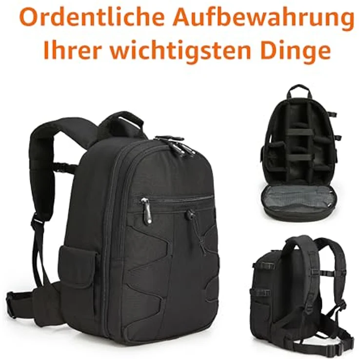AmazonBasics DSLR-Kamerarucksack für Spiegelreflexkameras und Zubehör schwarz – Bild 2