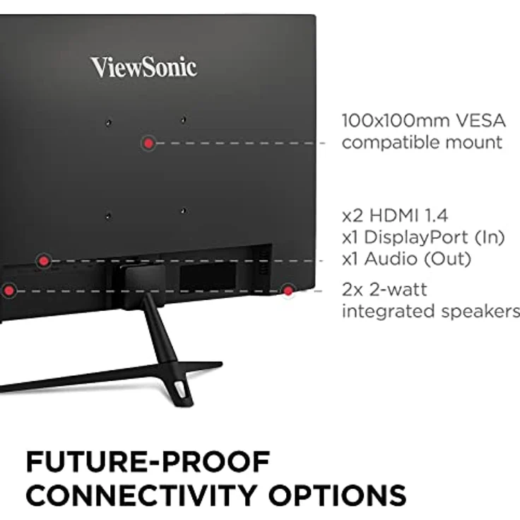 ViewSonic VX2428 60,5 cm (24 Zoll) Gaming Monitor (Full-HD, IPS, 180 Hz, 1 ms, FreeSync Premium, HDMI, DP, Lautsprecher) Schwarz – Bild 5
