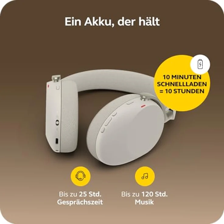 Jabra Evolve3 85, schnurloses Stereo Headset mit KI-gestützter Sprachisolierung und adaptiver Geräuschunterdrückung, Bluetooth, USB-C, Warmgrau – Bild 5