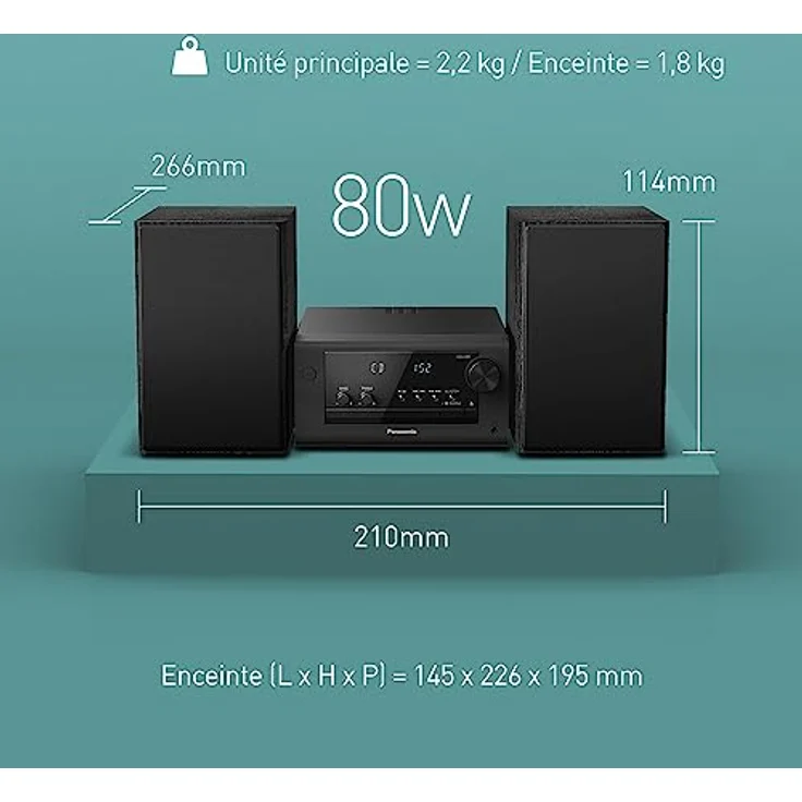 Panasonic SC-PM702 (Bluetooth, CD Player, 1x 80 W), Stereoanlage, Schwarz – Bild 8