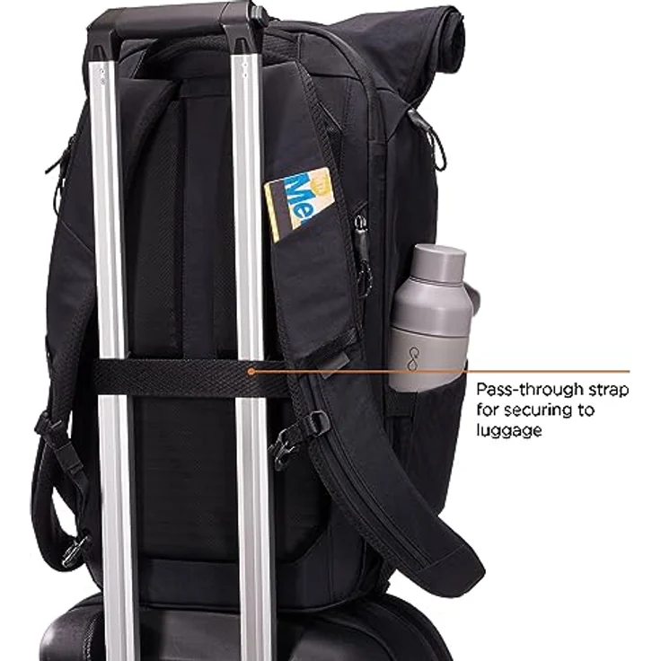 Thule Paramount Laptop-Rucksack 27L, schwarz, für Laptops bis 17 Zoll, wasserabweisend mit Rolltop-Verschluss und organisierten Fächern – Bild 8