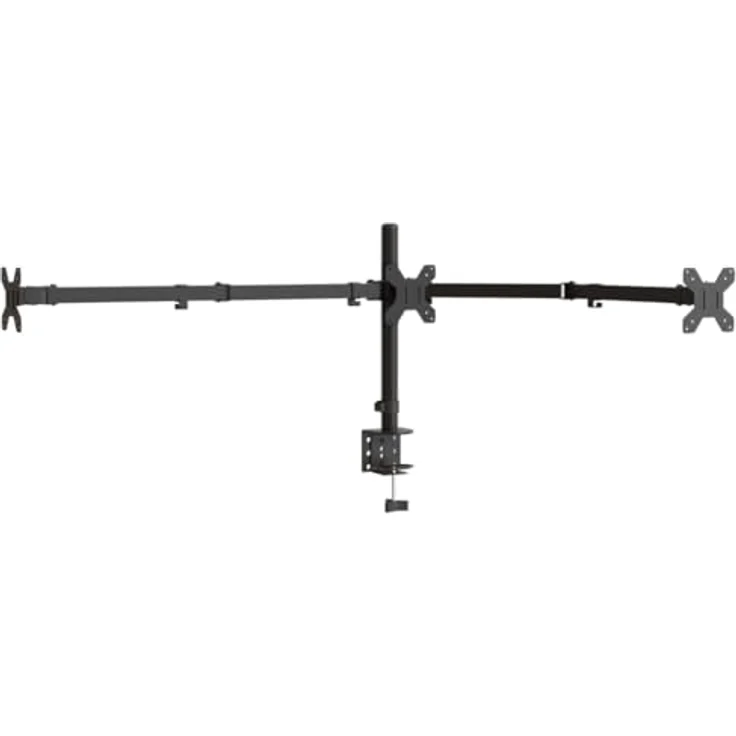 vidaXL Tischhalterung, Verstellbar Monitorhalterung mit C-Klemme, Bildschirmhalterung für 3 Monitore, Monitorständer Halterung, VESA 75/100 mm, Schwarz Stahl – Bild 1