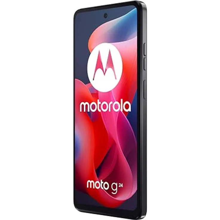 Motorola Moto G24 (Display 6,56 Zoll HD+ 90 Hz, 50 + 2 MP, 5000 mAh Aufladen 15 W, 4/128 GB, Dual-SIM, IP52, NFC, Android 14, inklusive Abdeckung), Matte Charcoal – Bild 4