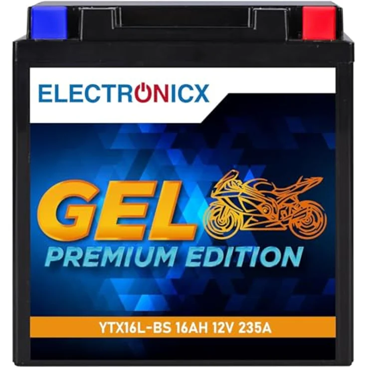 Electronicx Extreme Edition GEL Motorradbatterie 16Ah 12V - wartungsfrei, zyklenfest, auslaufsicher, vibrationsfest für Motorrad, Roller, Quad und ATV – Bild 1