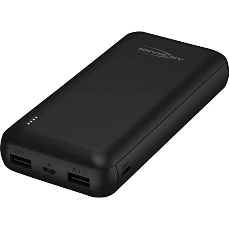 ANSMANN Powerbank 20000mAh – 2-Port Power Bank mit LED Statusanzeige - externer Akku mit 2.1A, tragbares Ladegerät kompatibel mit Apple iPhone, iPad, Samsung, Huawei, Xiaomi, etc – Bild 1