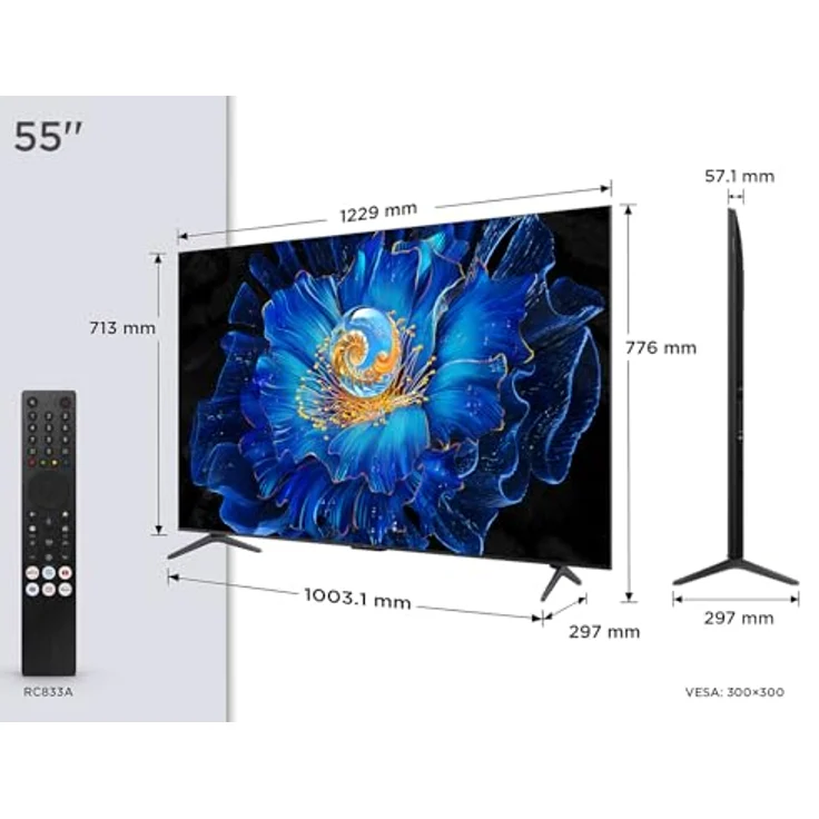 TCL 55C61KS QLED Mini LED Fernseher, 55 Zoll, 4K HDR, Dolby Vision & Atmos, Onkyo 2.1 Sound, Smart TV mit Google TV, HDMI 2.1, Game Master – Bild 2