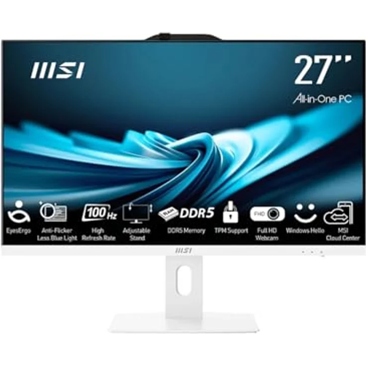 MSI PRO AP272P 14M-498DE - Komplettsystem, weiß, Core i7-14700, 16GB RAM, 1TB SSD, 27" FHD Display, Wi-Fi 6E, DTS Audio Enhancer – Bild 1